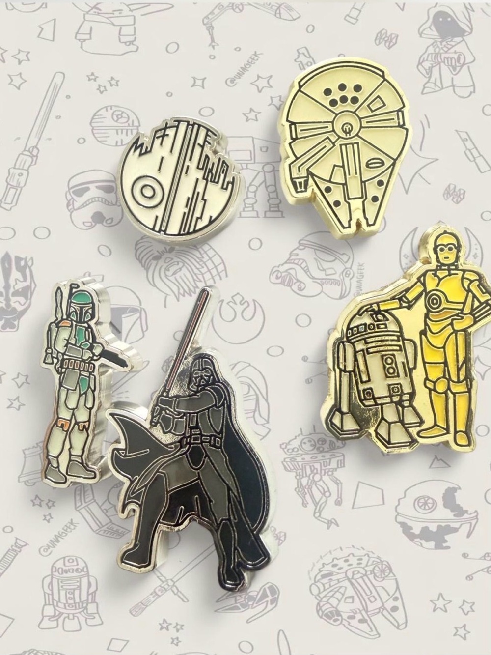 Crocs Authentic Jibbitz Star Wars 5-Pack Charms - Premium Metallic Enamel